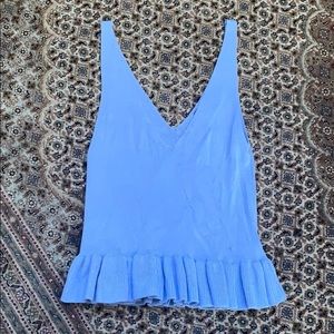 Topshop Peplum Blue Knit Tank